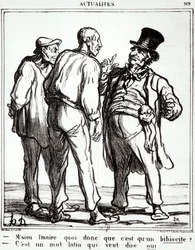 Caricature sur le plébiscite du 8 mai 1870, extraite du journal «Le Charivari»